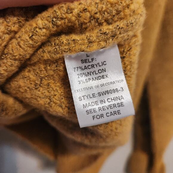 See And Be Seen Size Large Gold‎ Floral Embroidered Sweater - Picture 9 of 10